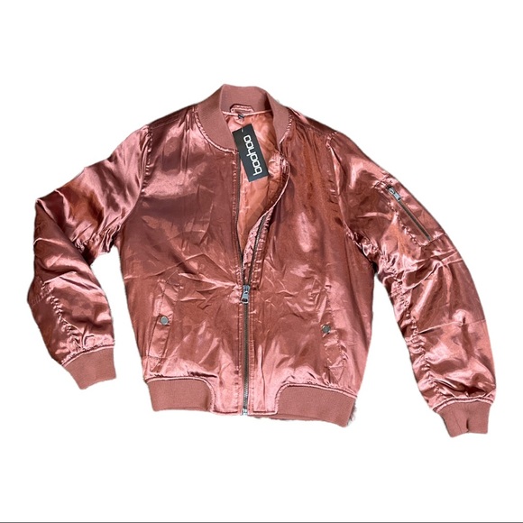 BOOHOO LYDIA SILKY MA1 BOMBER JACKET **NWT** - Picture 8 of 12